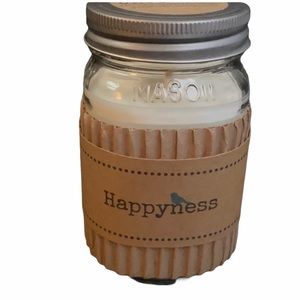 NEW Happyness mason jar candle